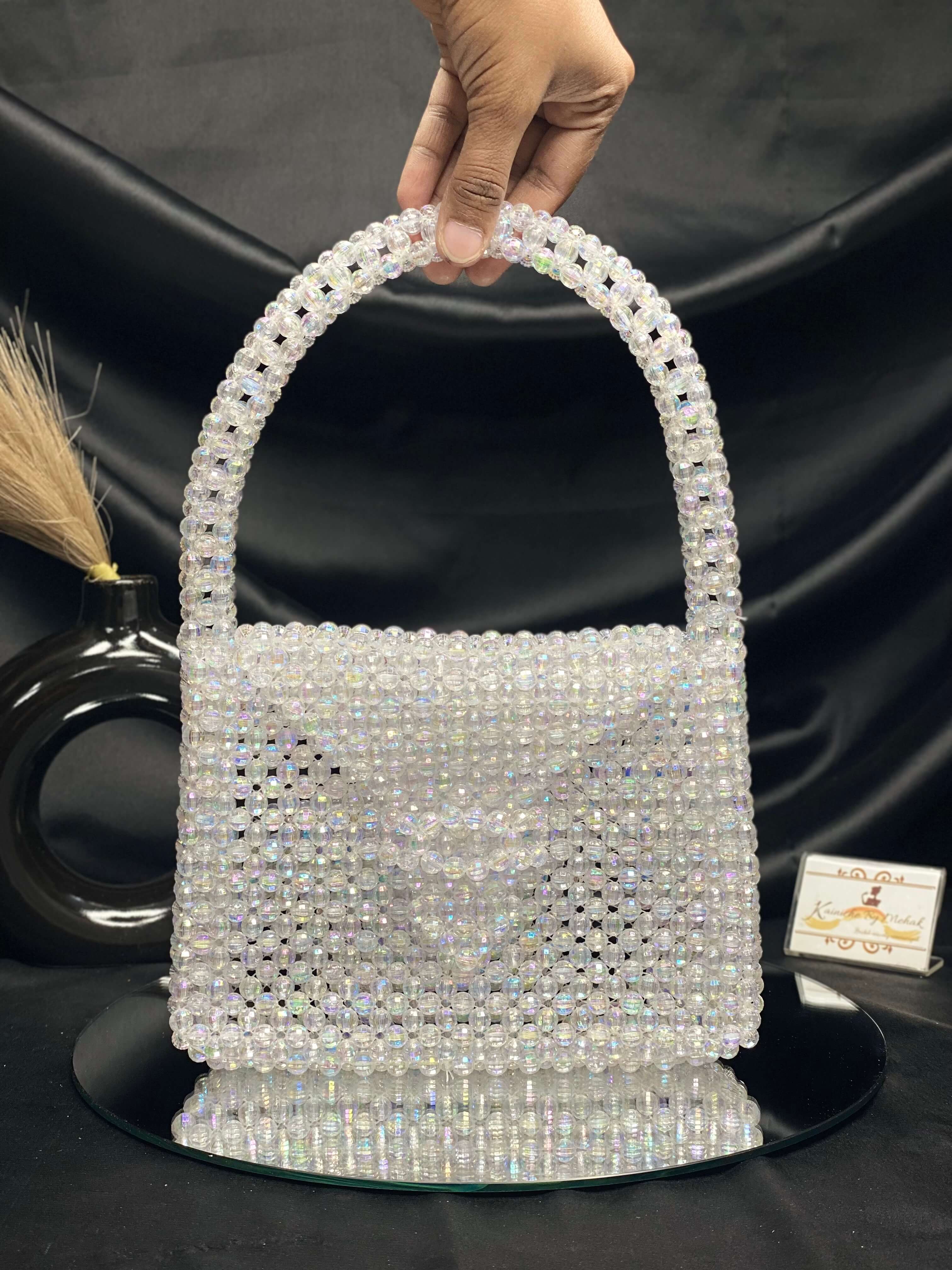 ELFADOZO Pearl Beaded Handbag for Women/Tote Bags for Women/Vintage Formal  Pearl Handmade Bags for Girls/Latest