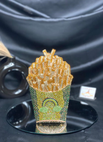 Green Fries Crystal Clutch