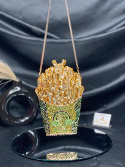 Green Fries Crystal Clutch