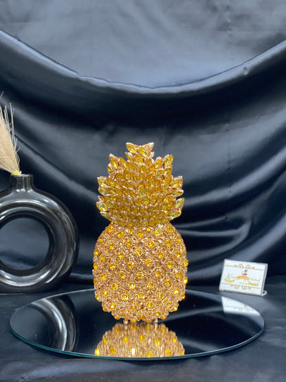 Gold Pineapple Crystal Clutch