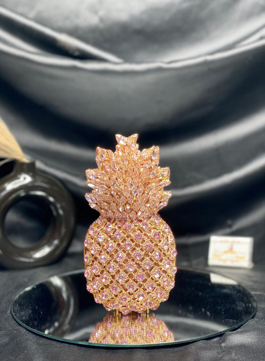 Rose gold Pineapple Crystal Clutch