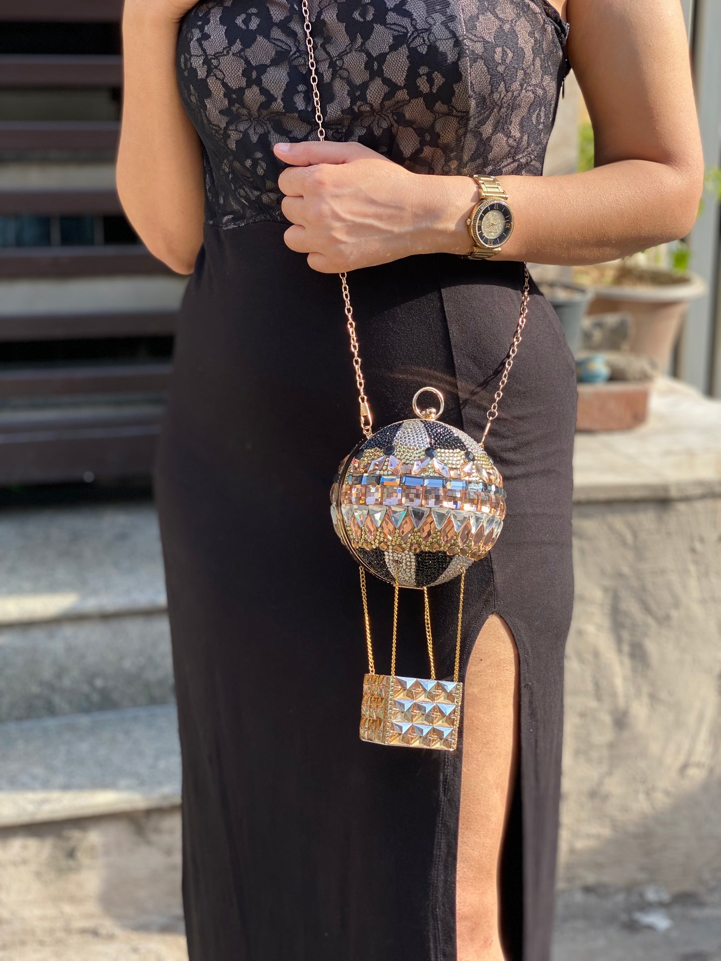 HOT AIR BALLOON CRYSTAL CLUTCH