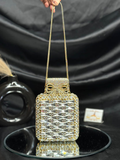 Perfume Crystal Clutch - Gold